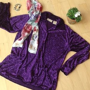 Christie & Jill velour flower tunic, EUC, Med.